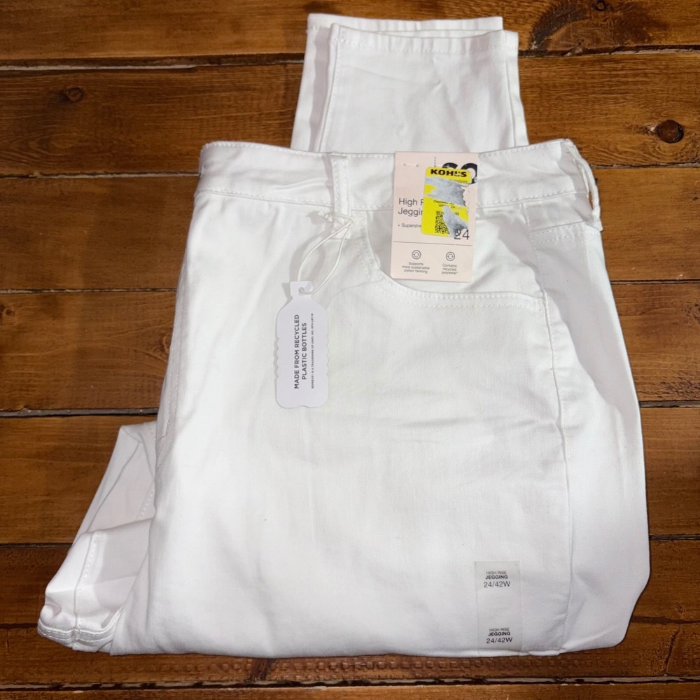 SO High Rise Jegging Women's Size 24 42x29 White Denim Superstretch NEW